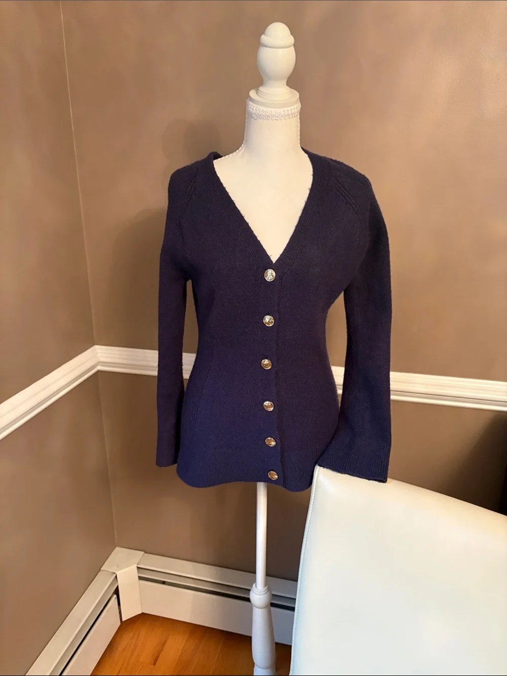 Joie Navy V-Neck Button Front Cardigan